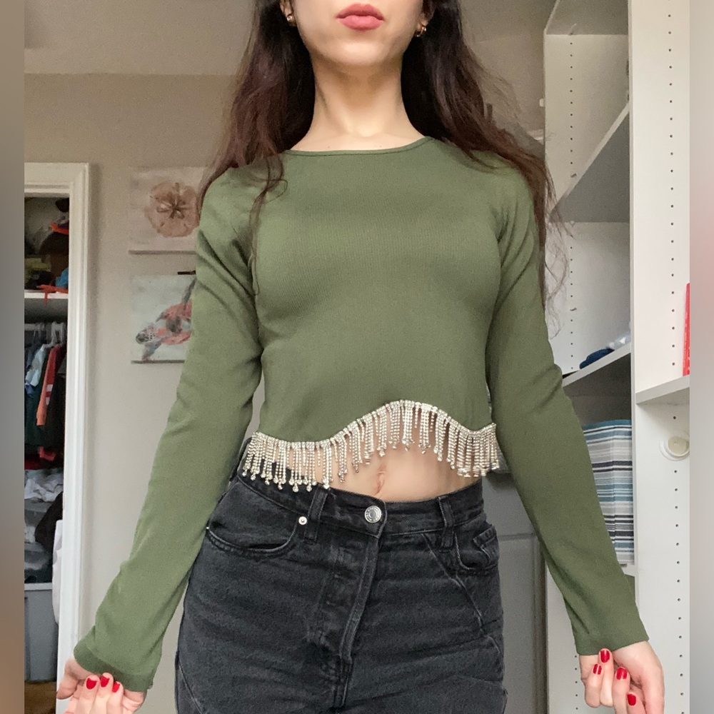 LAST CHANCE Rhinestone Fringe Top